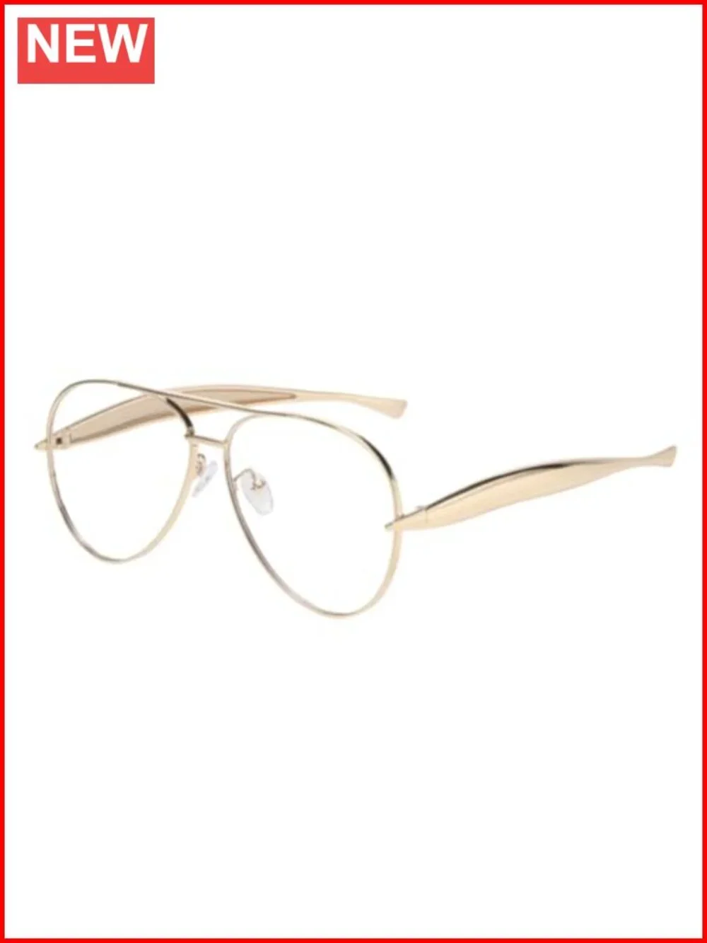 Oversized Pilot Frog Eye Sunglasses Metal Frame UV400